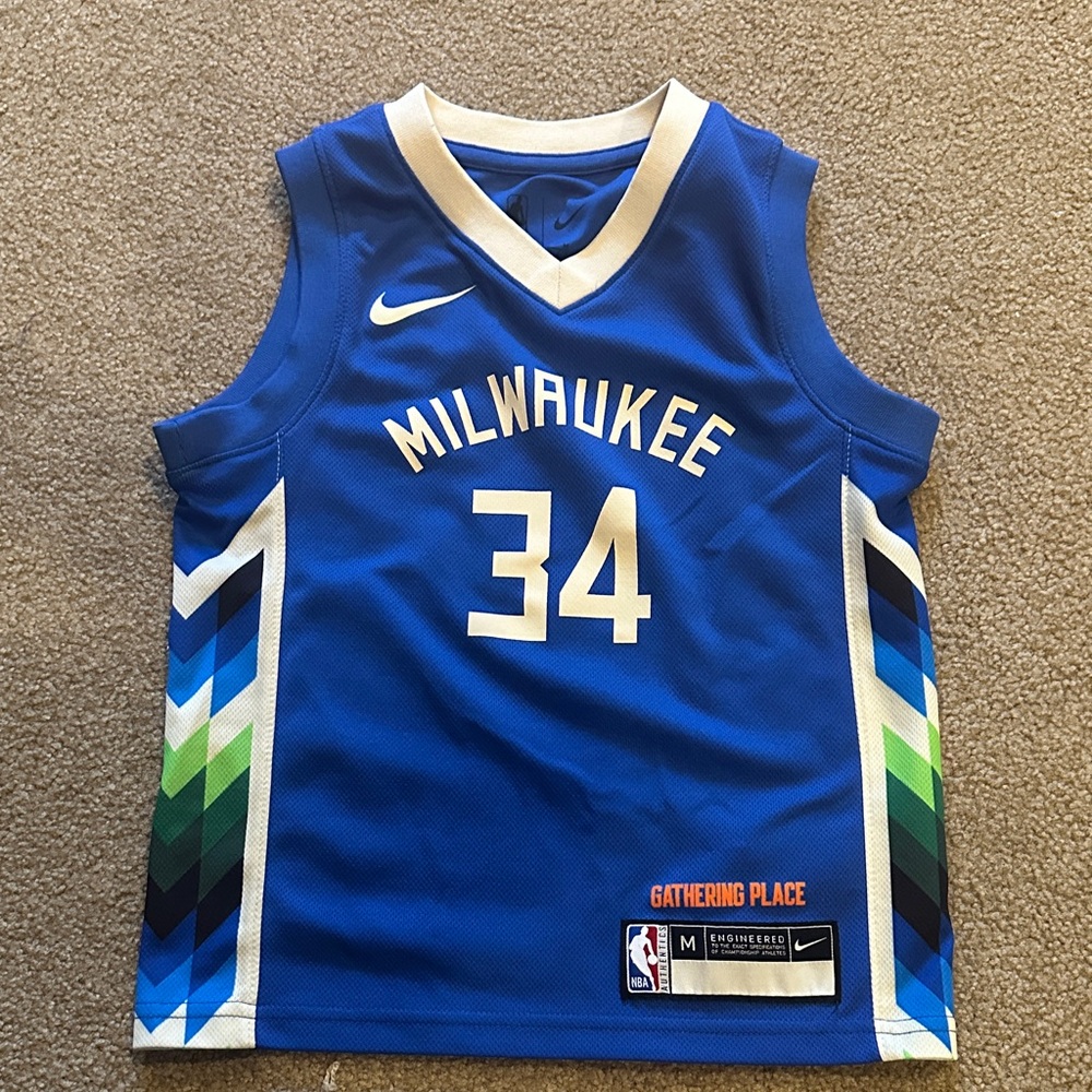 Nike Milwaukee Blue and White Jersey